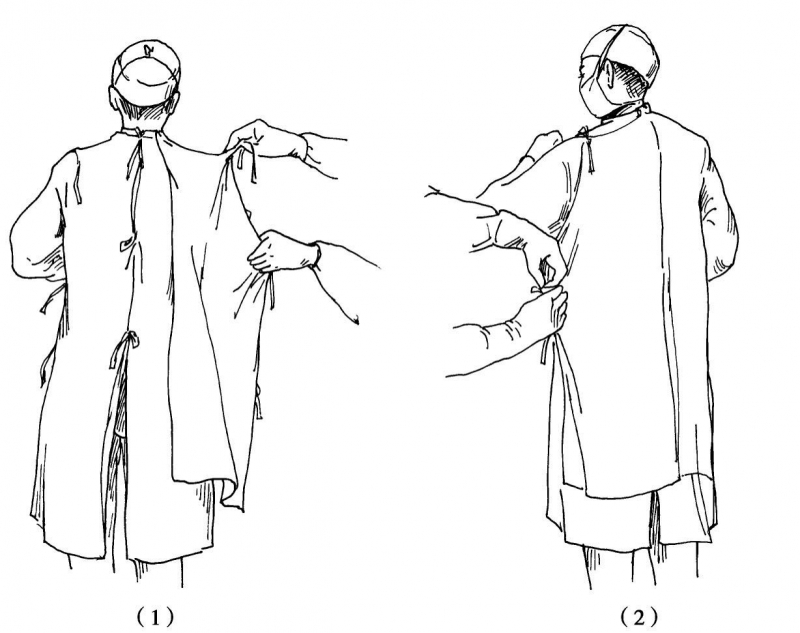 对开式手术衣穿法图解图片